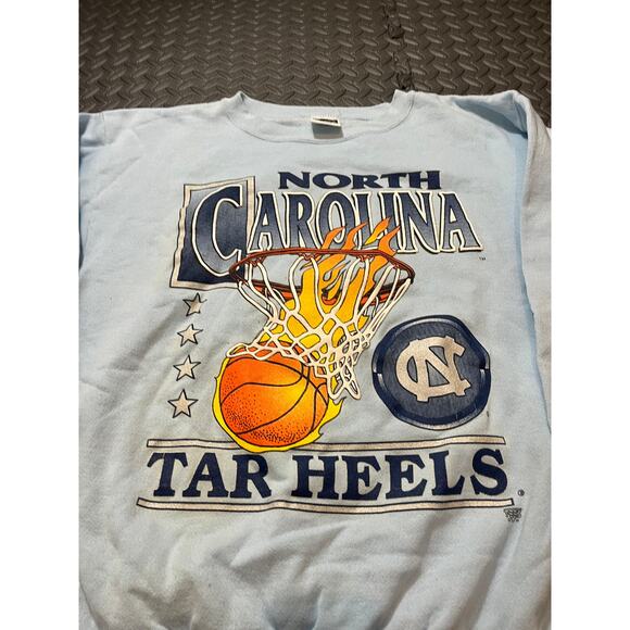 Vintage UNC North Carolina Tarheels Basketball Crewneck Tultex Size Mens XL - Picture 2 of 10